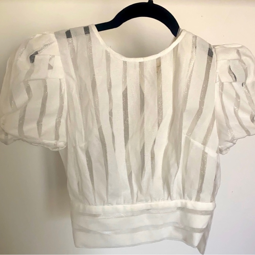 NEW!!! White on white stripes top